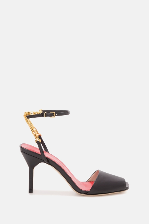 BIMBA 80 LEATHER SANDALS WITH CHAINS