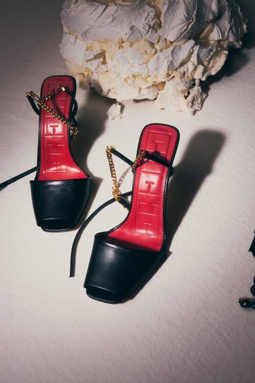 BIMBA 80 LEATHER SANDALS WITH CHAINS