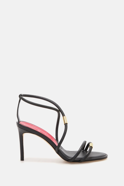 Initials Insignia Soft 80 Leather Sandals - BLACK