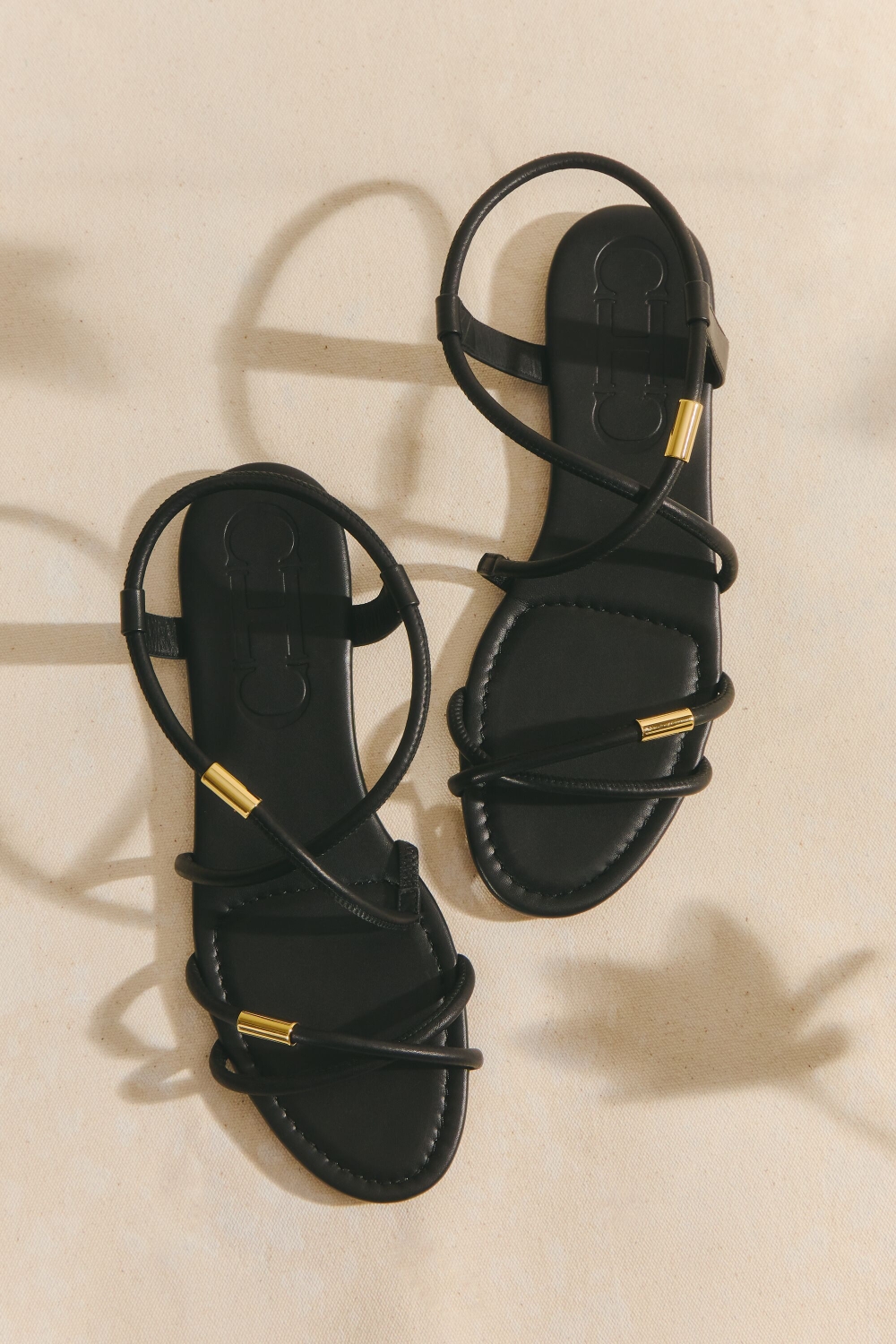 INITIALS INSIGNIA SOFT LEATHER FLAT SANDALS
