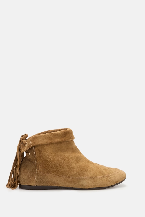 PONCHO SUEDE FLAT ANKLE BOOTS