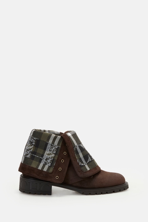 CHARRO INSIGNIA CHARTAN SUEDE ROLLED-DOWN FLAT ANKLE BOOTS