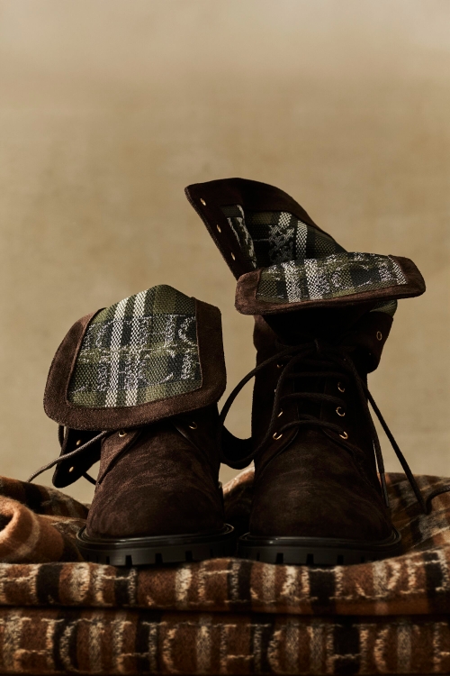 CHARRO INSIGNIA CHARTAN SUEDE ROLLED-DOWN FLAT ANKLE BOOTS