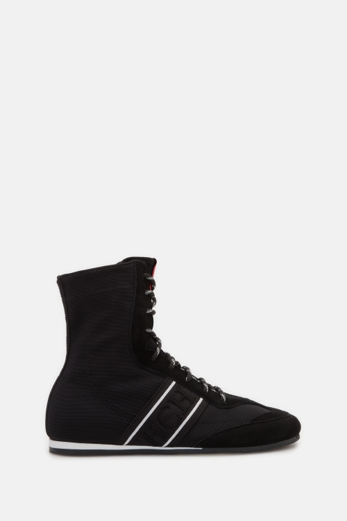 CH TAPE CANVAS AND LEATHER ANKLE BOOTS