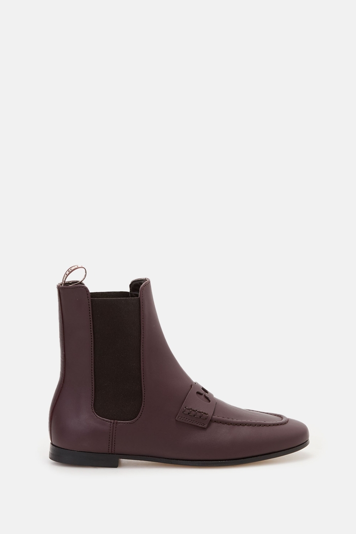 Doma Insignia Cut Out Leather Flat Ankle Boots