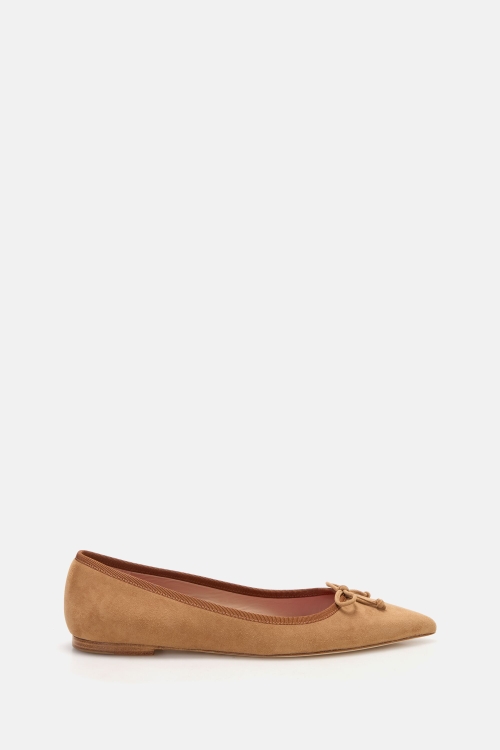 SUEDE POINT-TOE BALLET FLATS