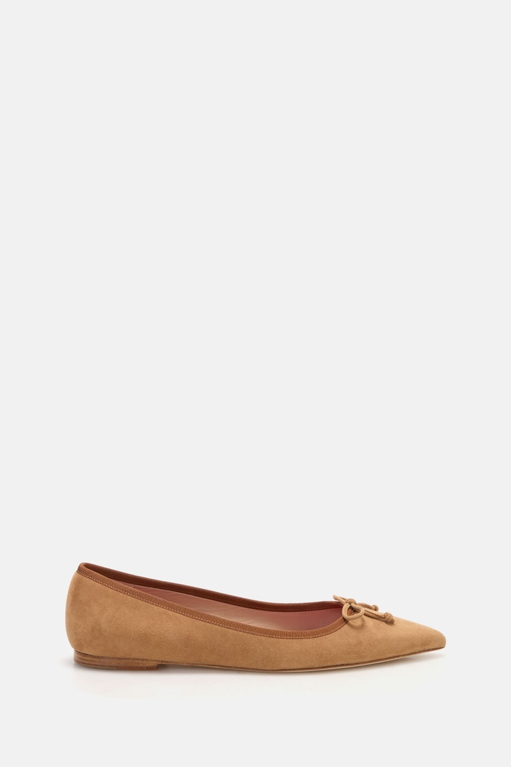 Suede Point-Toe Ballet Flats