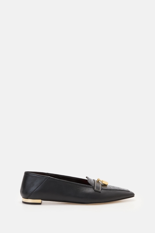 MATRYOSHKA LOCKED LEATHER FOLDING-HEEL MULES