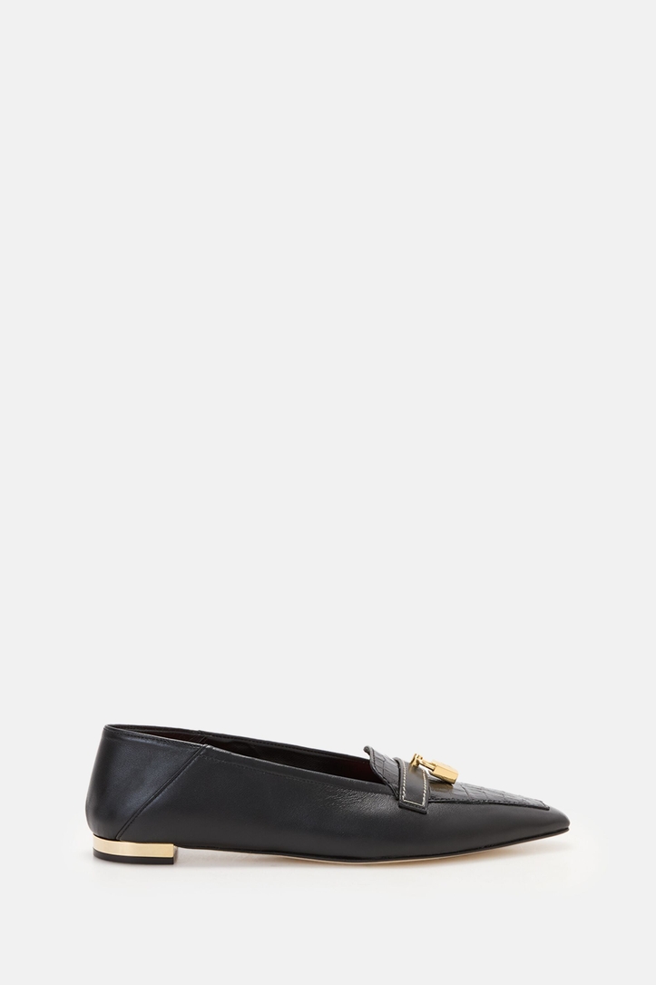 Matryoshka Locked Leather Folding-Heel Mules