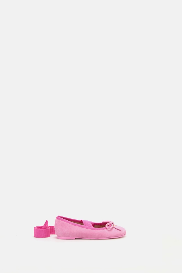 Leather Ballet Flats with Ties