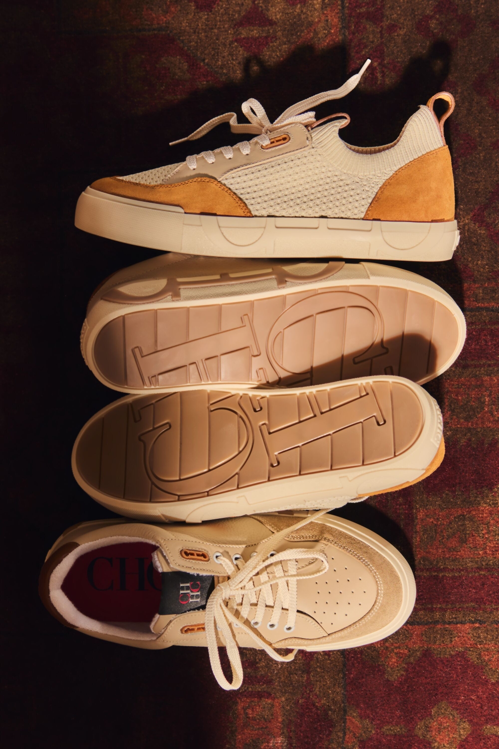 DOMA INSIGNIA KNIT AND SUEDE BAMBA SNEAKERS