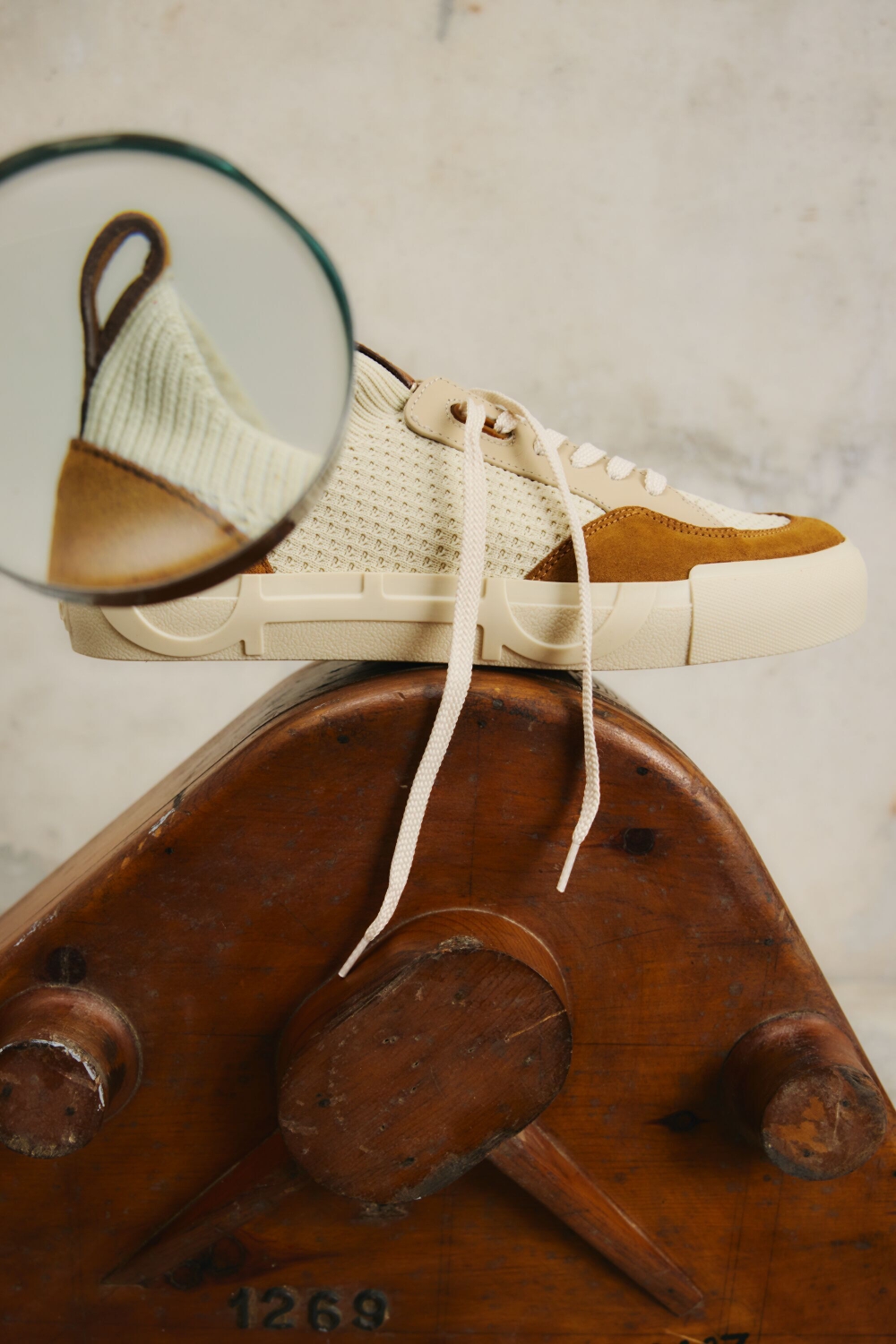DOMA INSIGNIA KNIT AND SUEDE BAMBA SNEAKERS