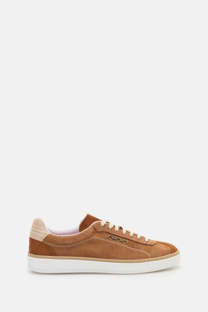 Leather Sneakers with CH Plaque - COGNAC