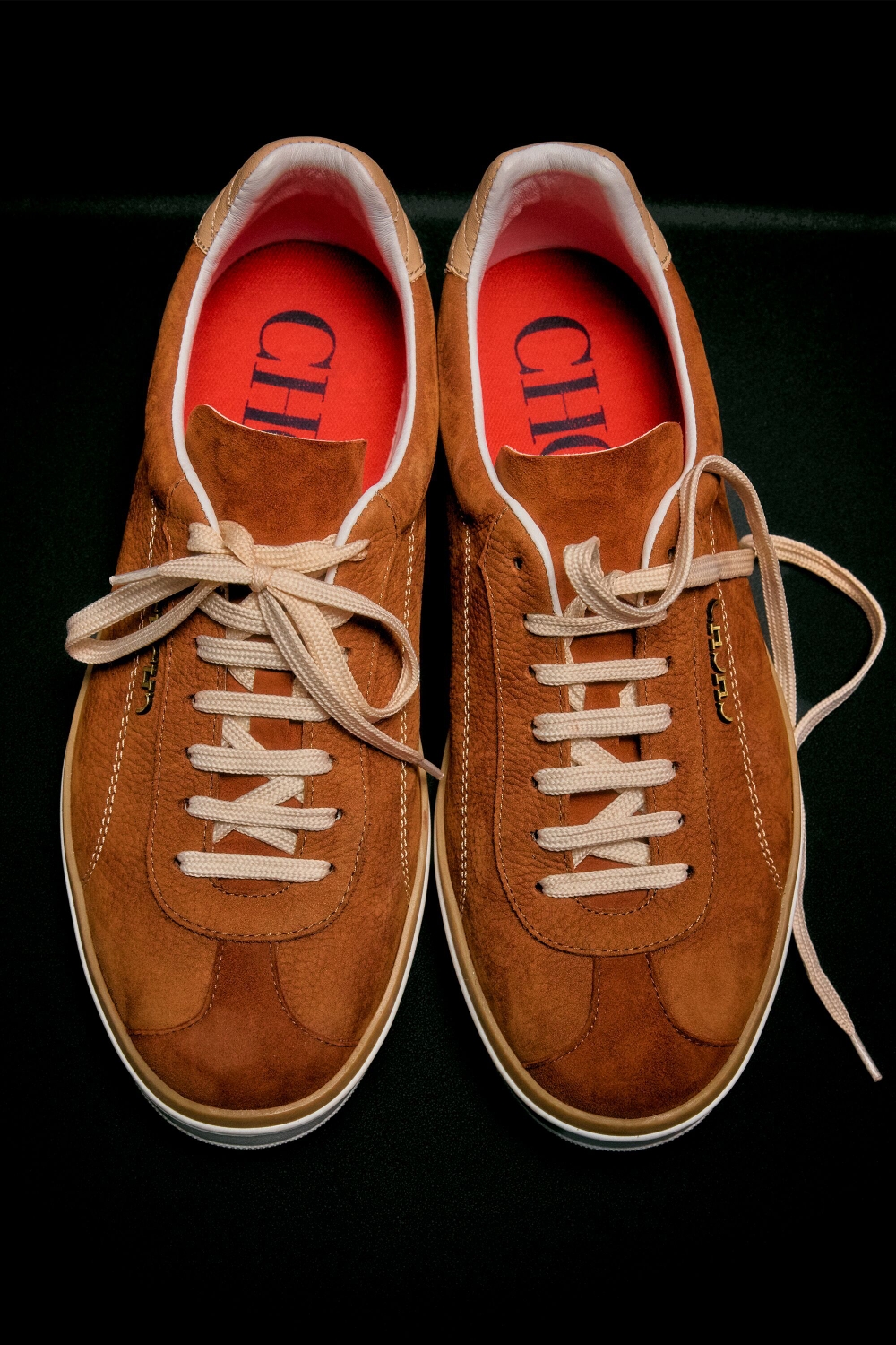 LEATHER SNEAKERS WITH CH PLAQUE