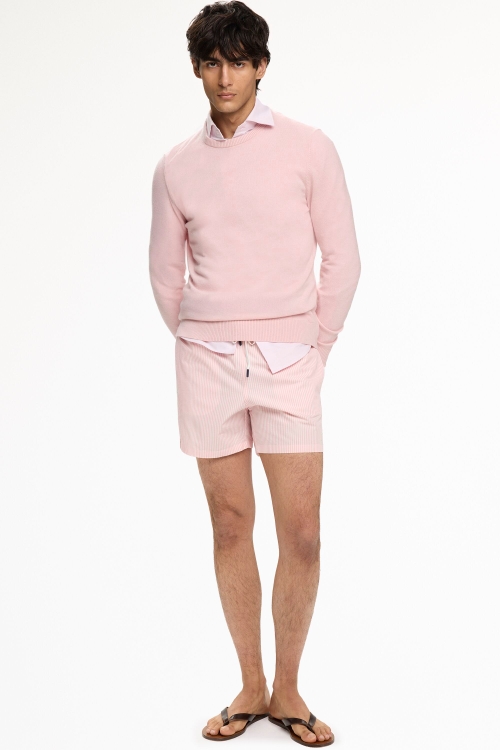 STRIPED SEERSUCKER SWIM SHORTS