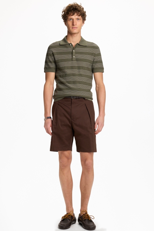 STRETCH-MICRO TWILL REGULAR FIT BERMUDA SHORTS