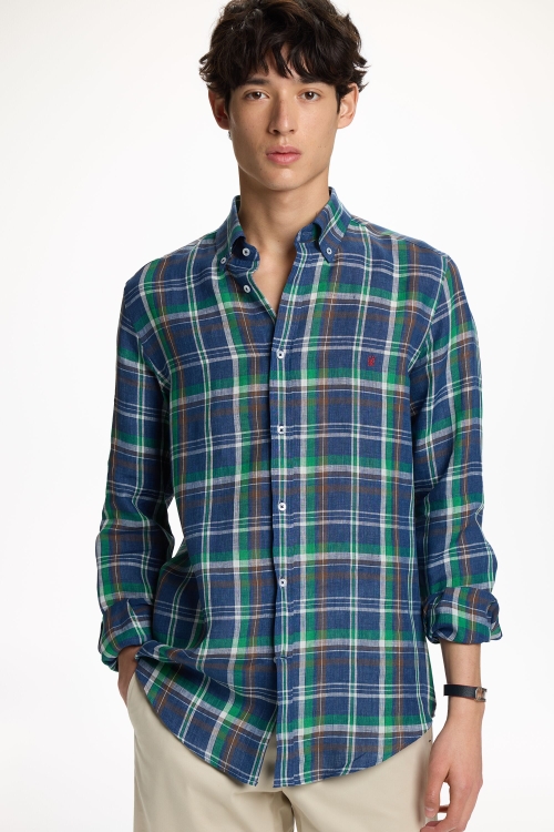 CHECKED LINEN SHIRT