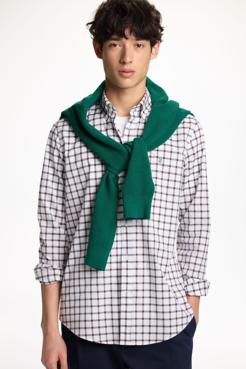 WINDOWPANE CHECK POPLIN SHIRT
