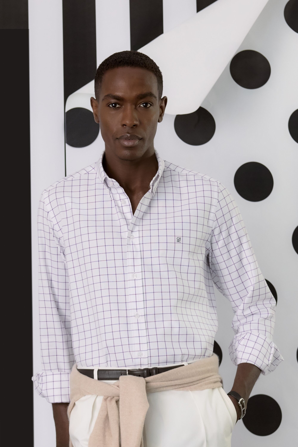 CAMISA DE OXFORD DE CUADRO VENTANA