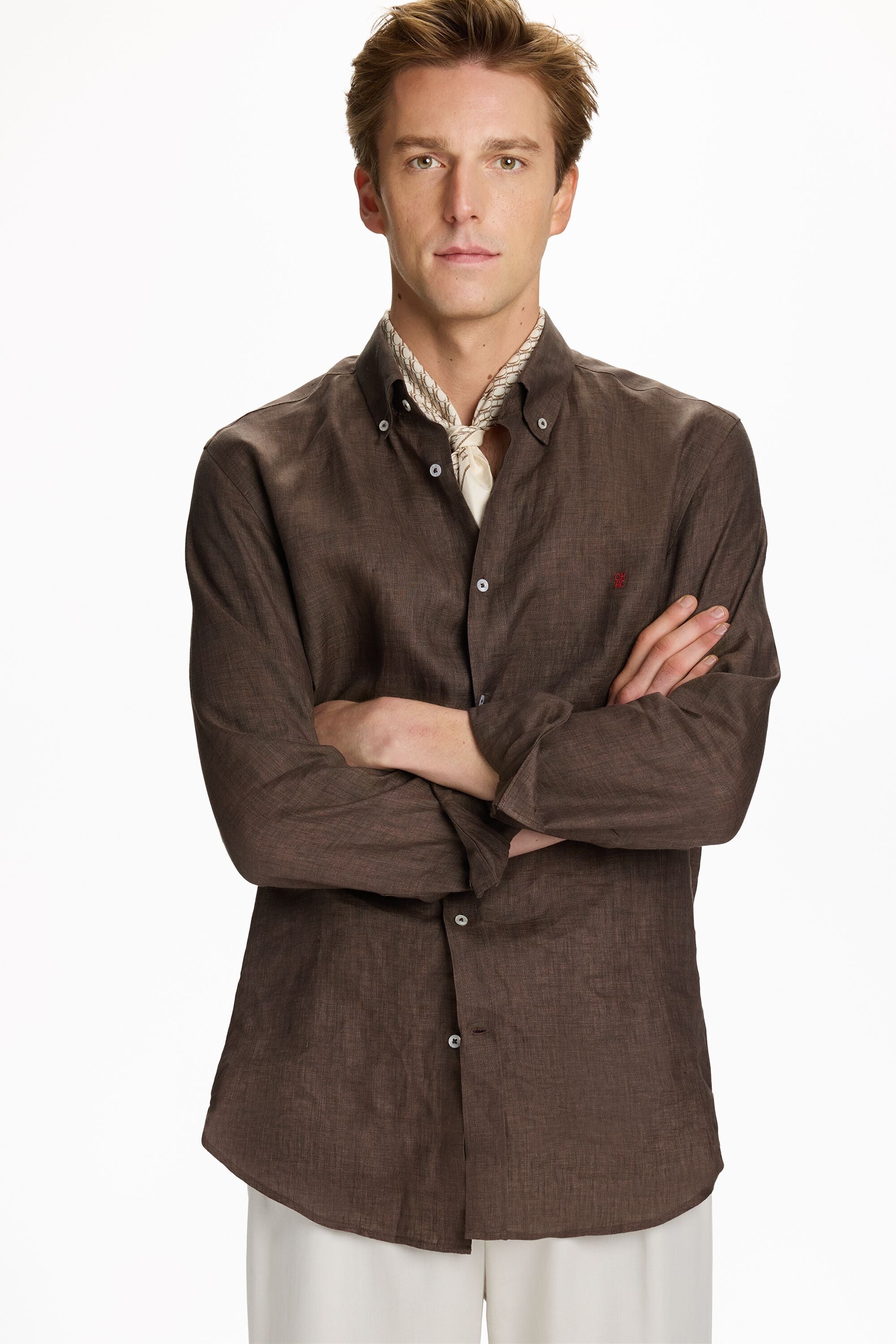 Linen Shirt brown - CH Carolina Herrera United States