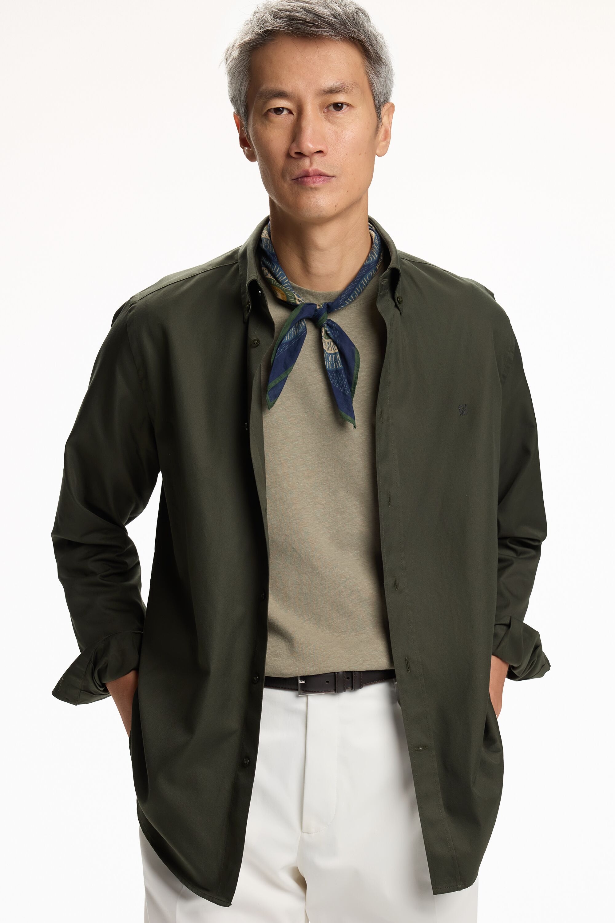 Camisa de Sarga - VERDE CAQUI