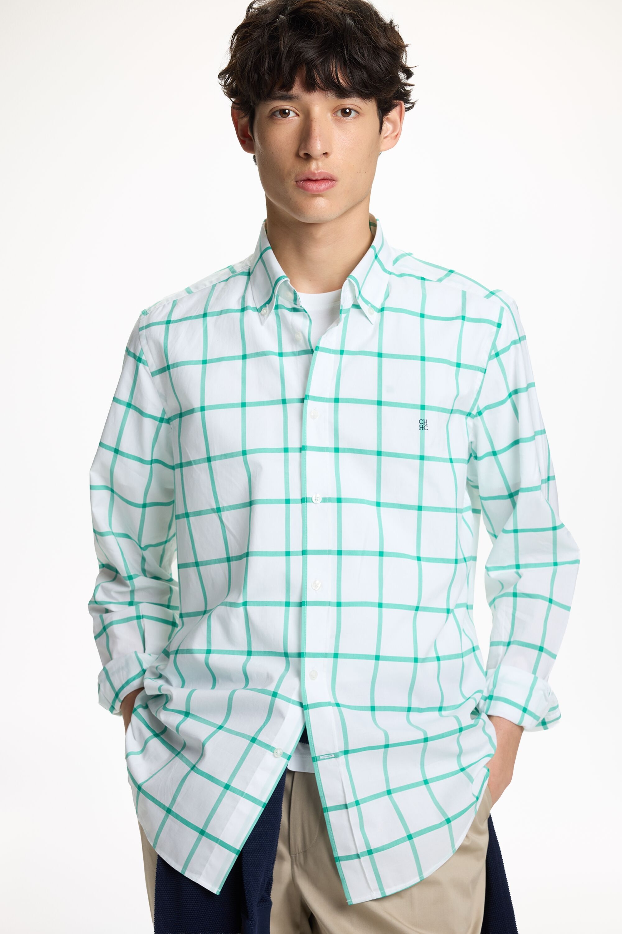 Windowpane Check Poplin Shirt