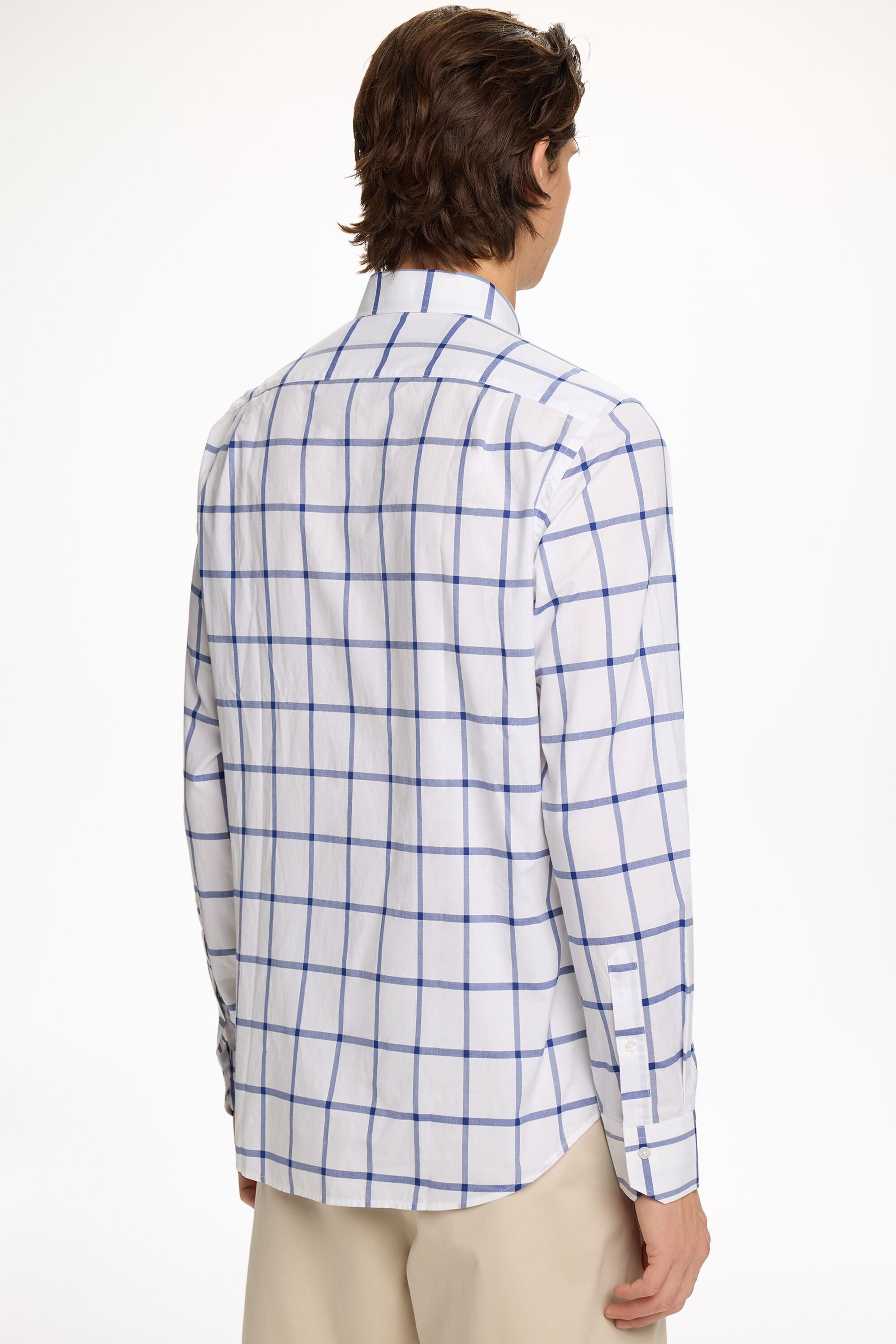 Windowpane Check Poplin Shirt navy/white - CH Carolina Herrera 