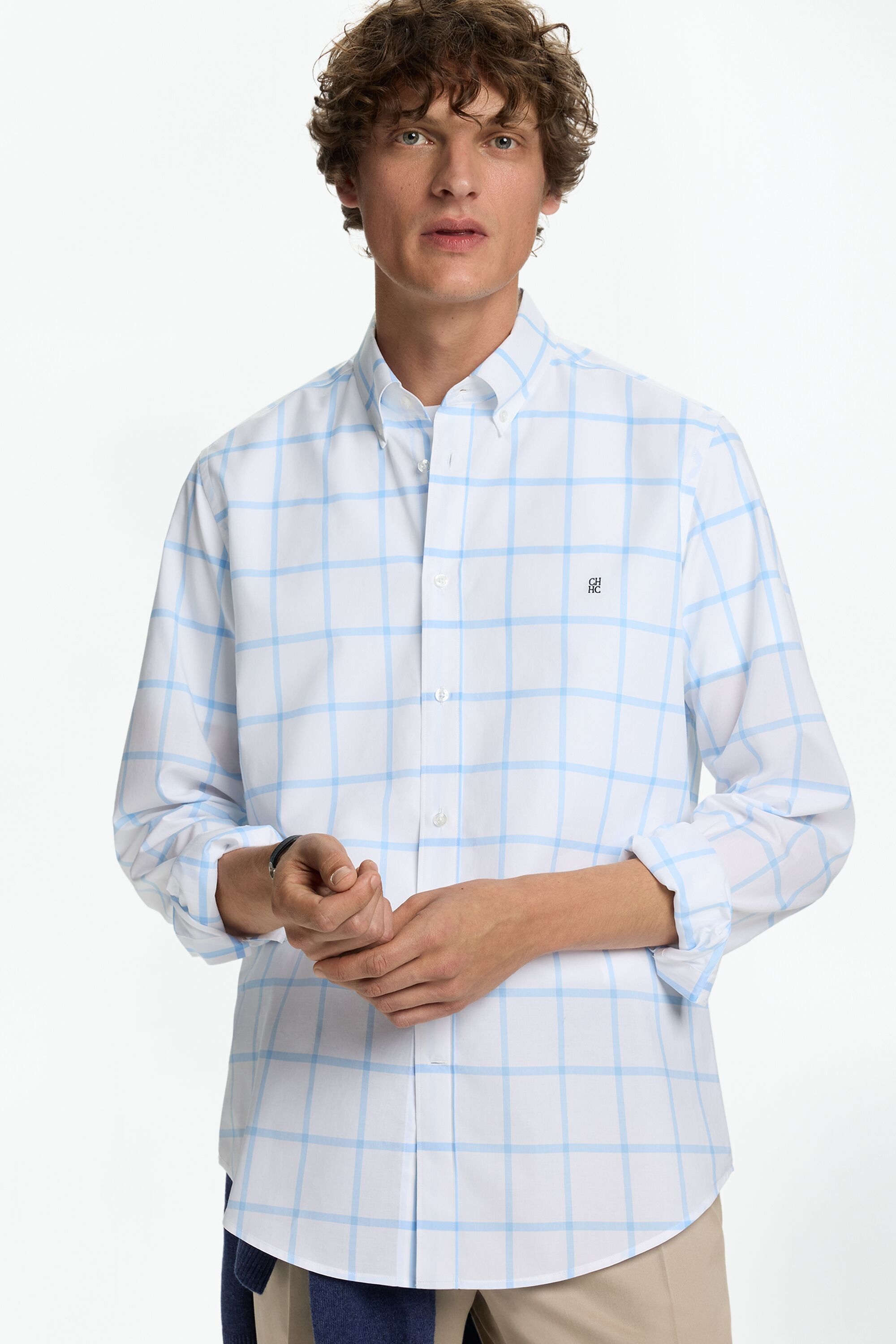 Windowpane Check Poplin Shirt