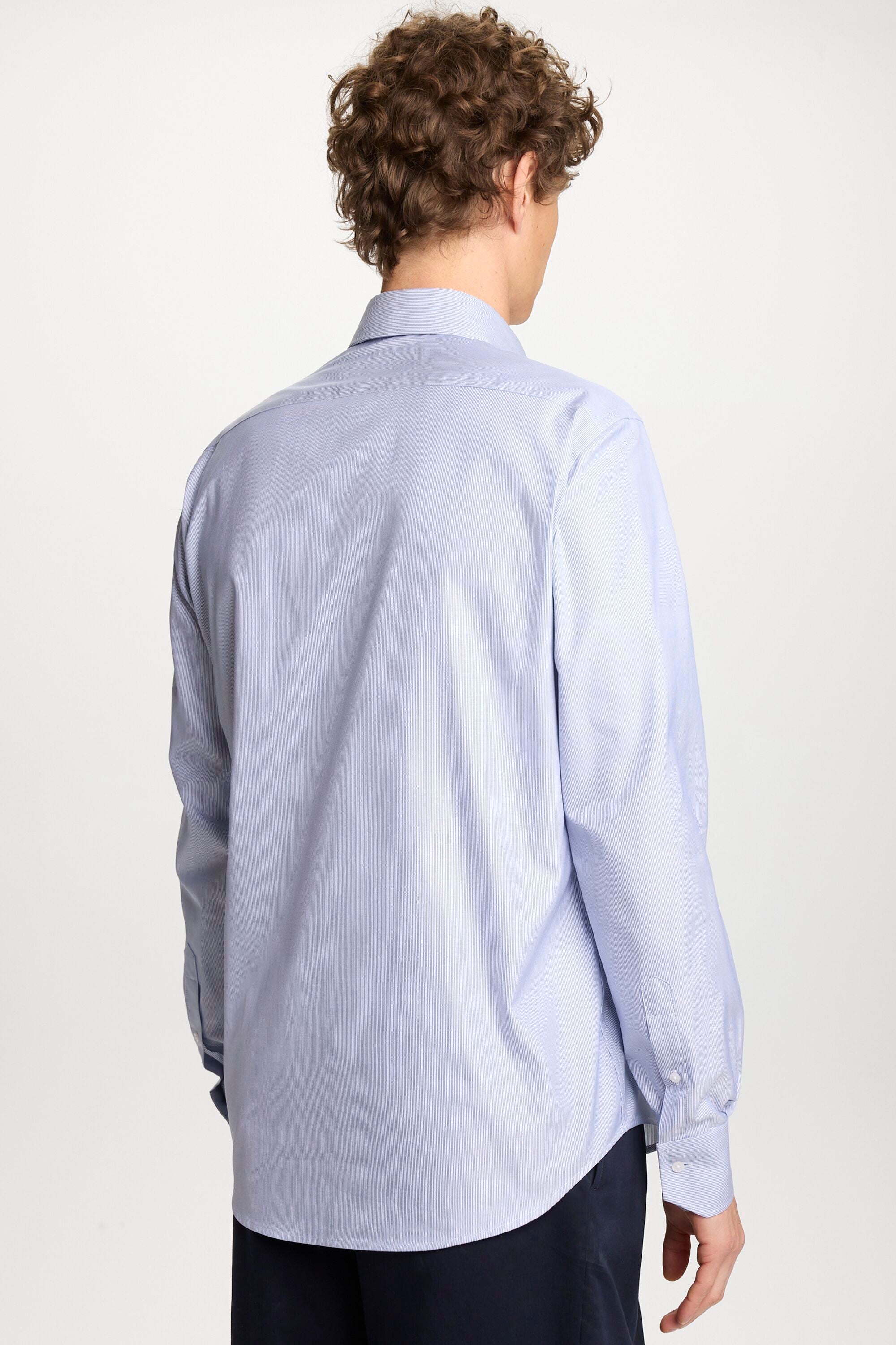 Pinstriped Twill Shirt with Spread Collar blue/white - CH Carolina 