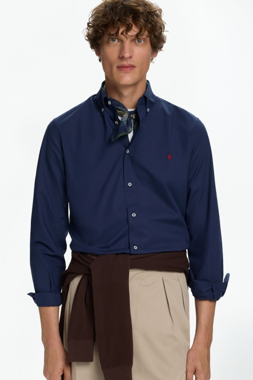 POPLIN SHIRT WITH GROSGRAIN