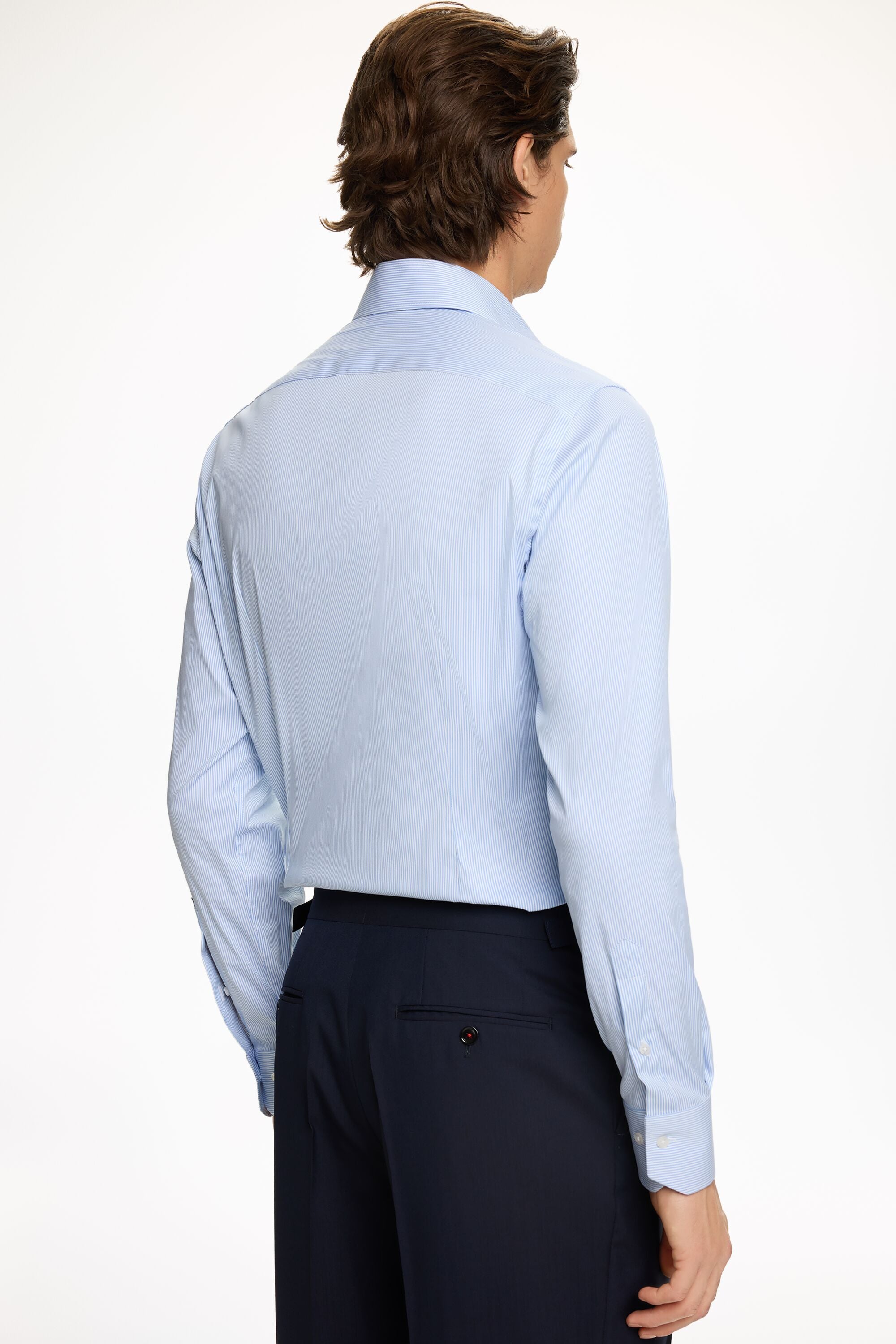 spread collar dress shirt slim fit Mens Slim Fit Spread Collar Dress Shirt in Grey, 17.5-36-37 / Grey