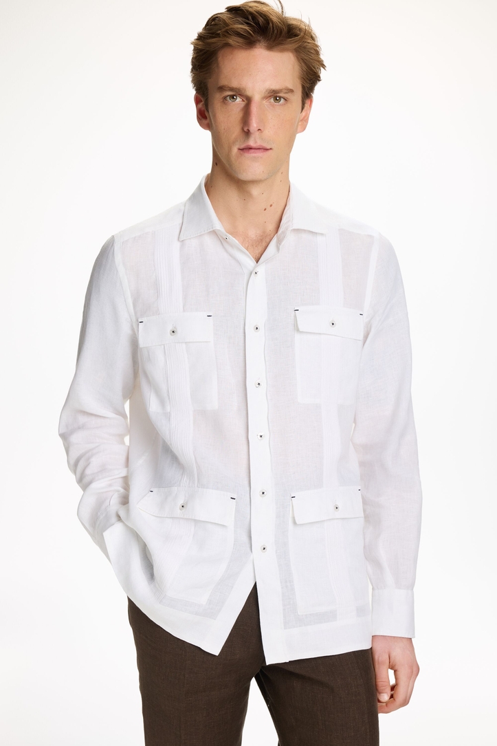 Linen Guayabera Overshirt