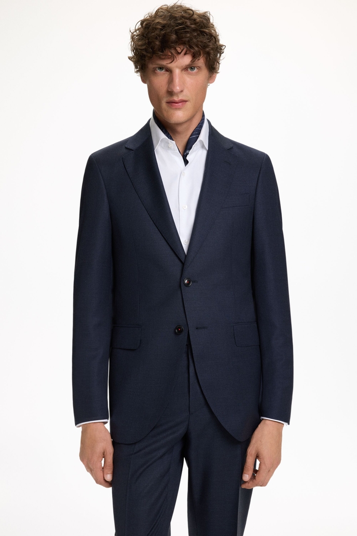 Textured Wool Classic Fit Suit Jacket