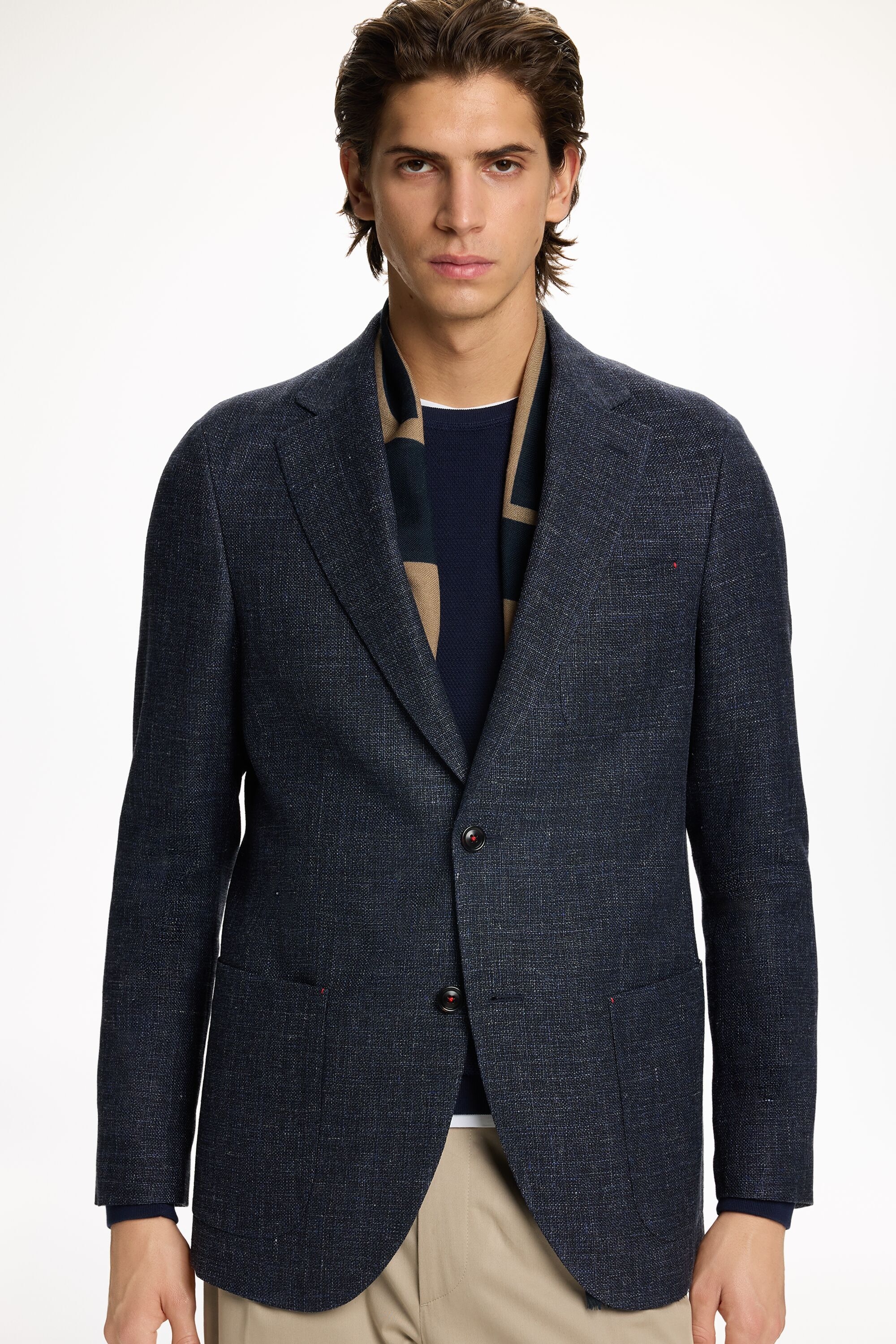 Linen False Plain Relaxed Fit Blazer