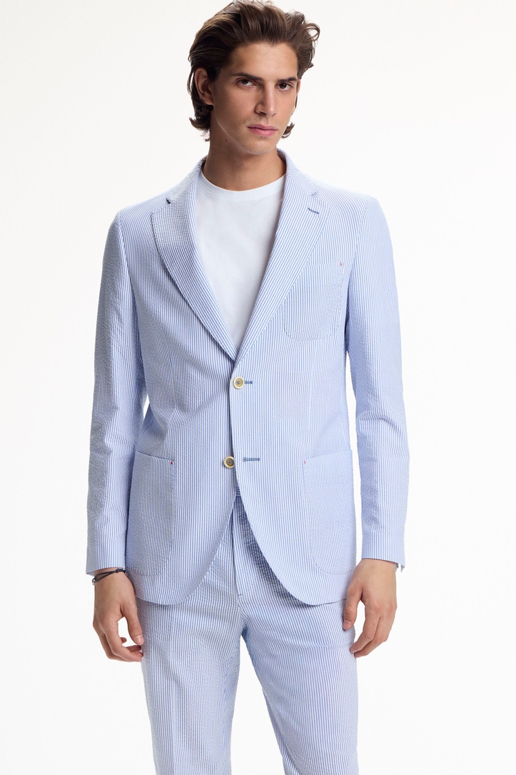 Seersucker Relaxed Fit Suit Jacket