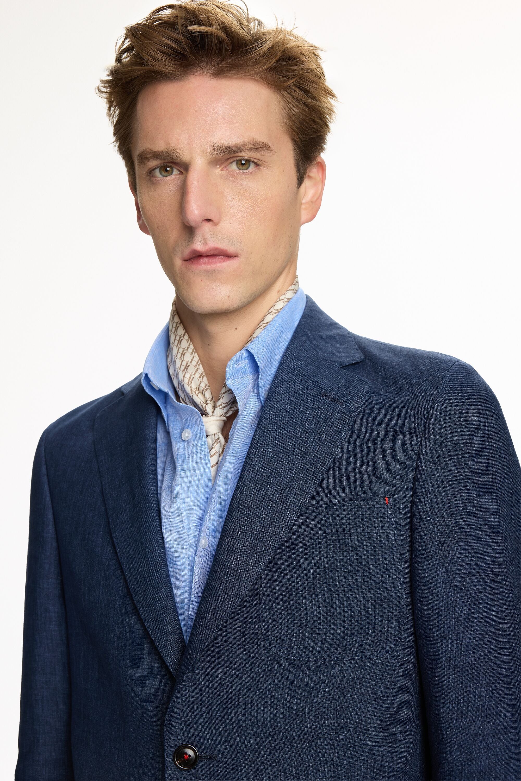 Linen Relaxed Fit Suit Jacket ink blue - CH Carolina Herrera France