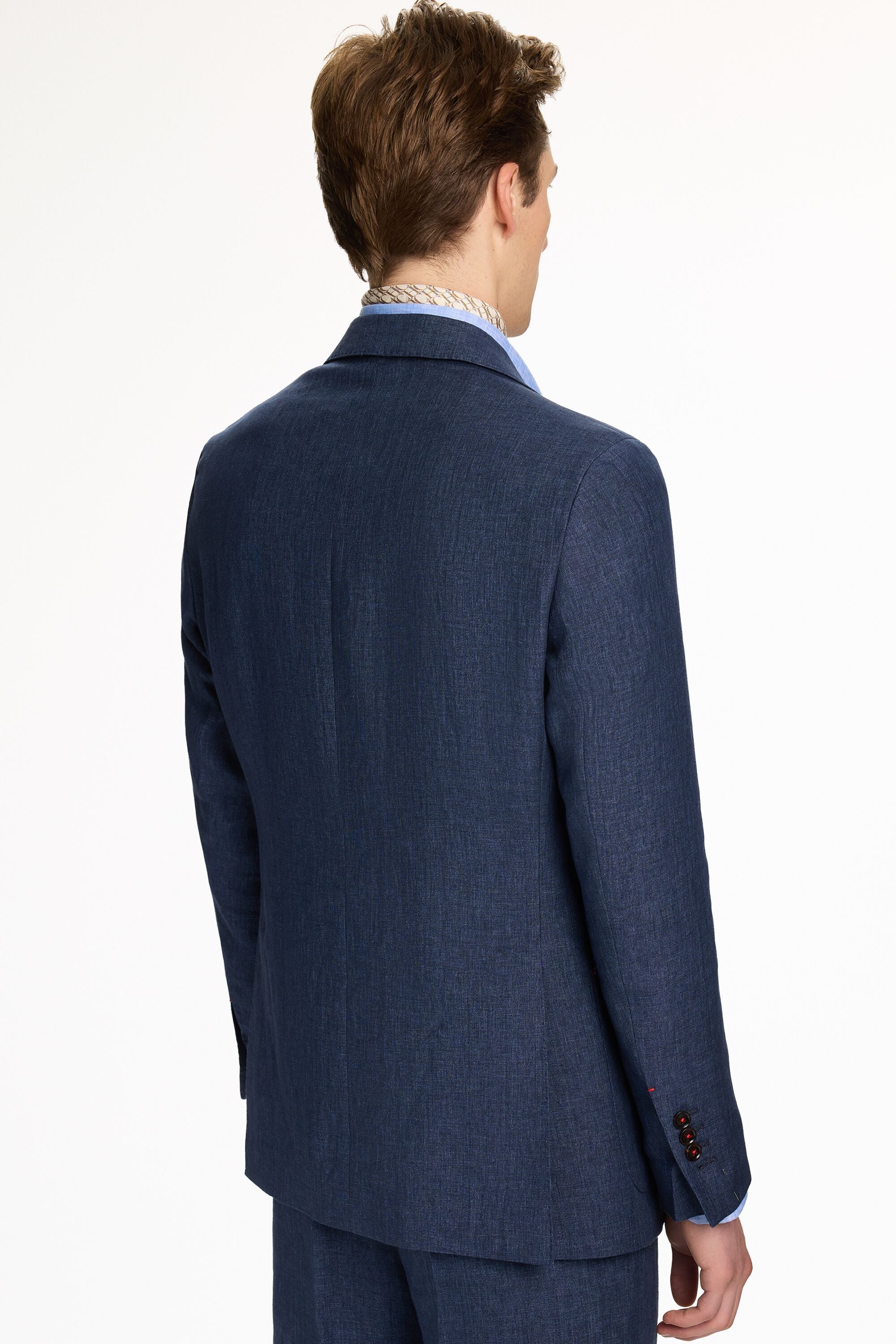 Linen Relaxed Fit Suit Jacket ink blue - CH Carolina Herrera France