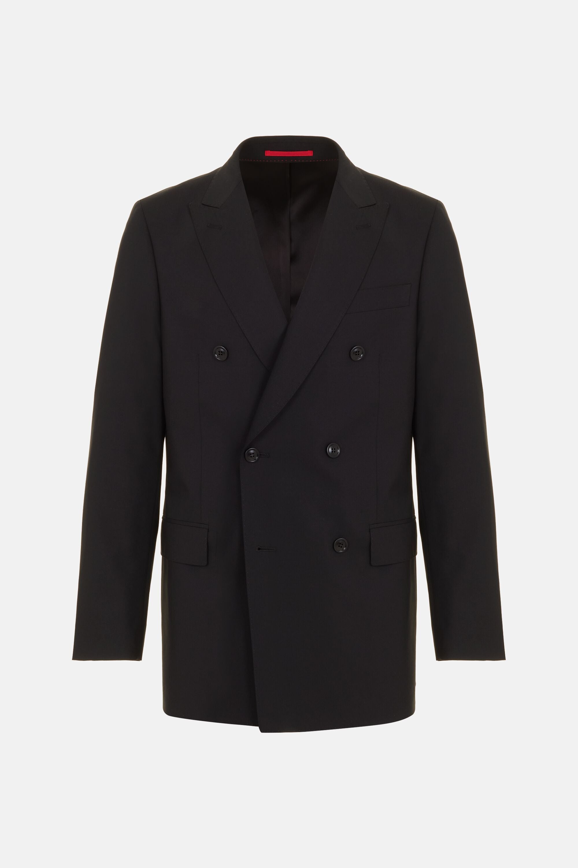 Wool Twill Double-Breasted Classic Fit Suit Jacket black - CH