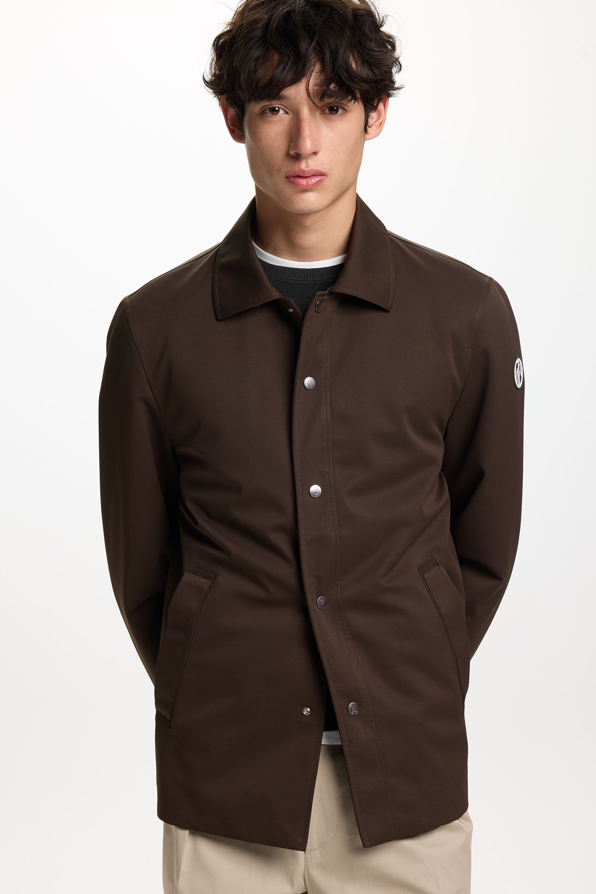 Textured Nylon Quilted Overshirt