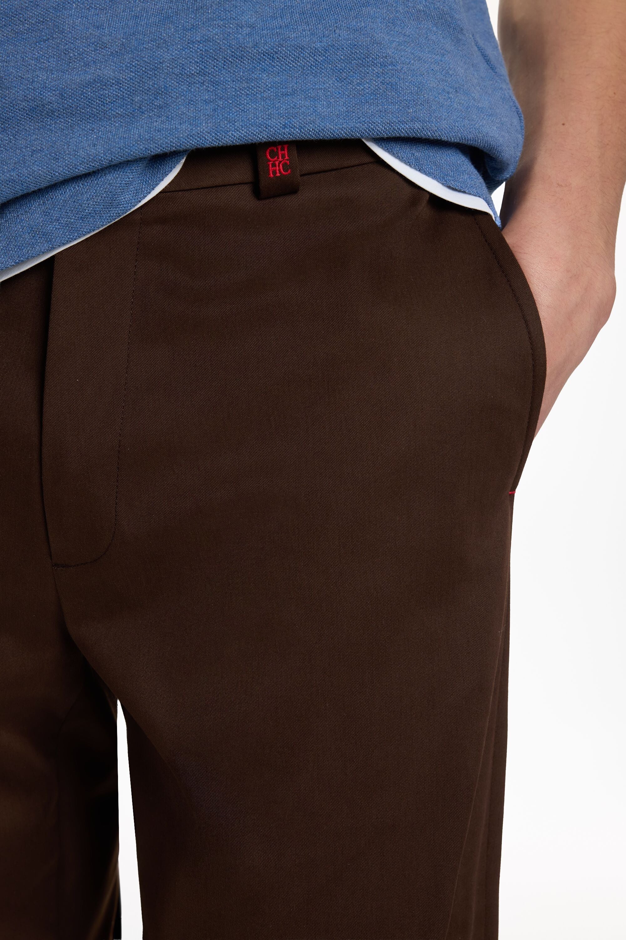 Cotton Micro Twill Regular Fit Chinos brown - CH Carolina Herrera