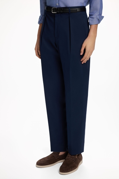 Cotton Micro Twill Relaxed Fit Pants - INK BLUE