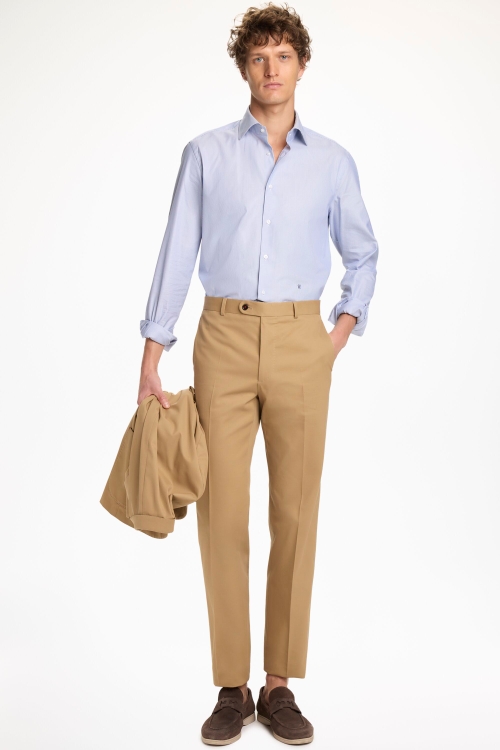 COTTON MICRO TWILL CLASSIC FIT SUIT PANTS