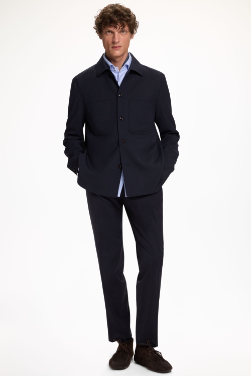 WOOL TWILL CLASSIC FIT SUIT PANTS