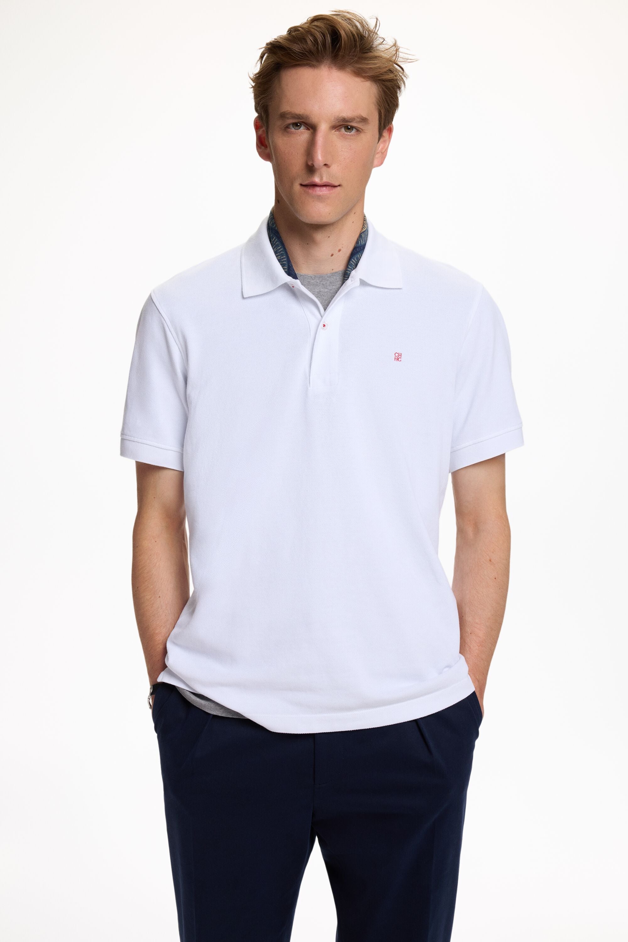 Piqué Polo Shirt white - CH Carolina Herrera Portugal