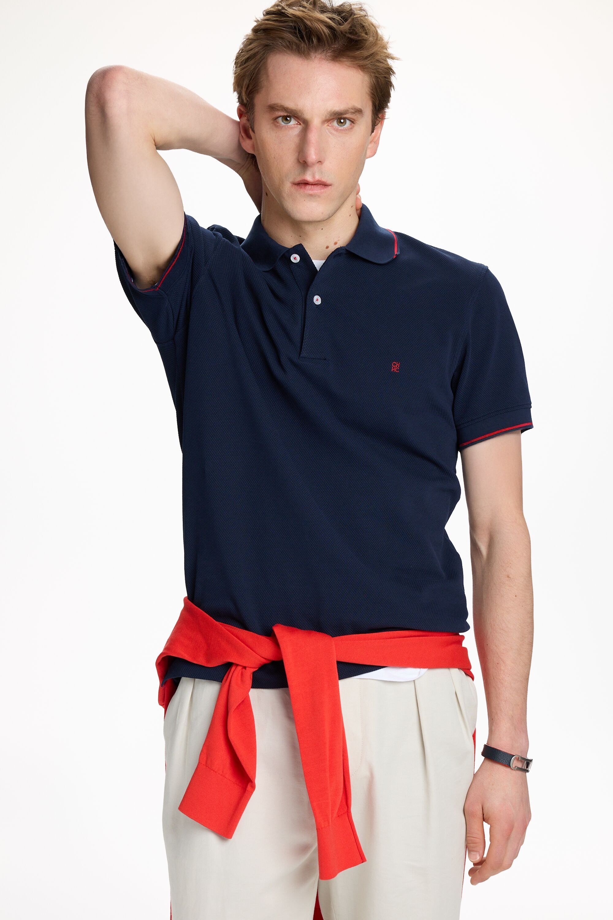 Textured Jersey Polo Shirt