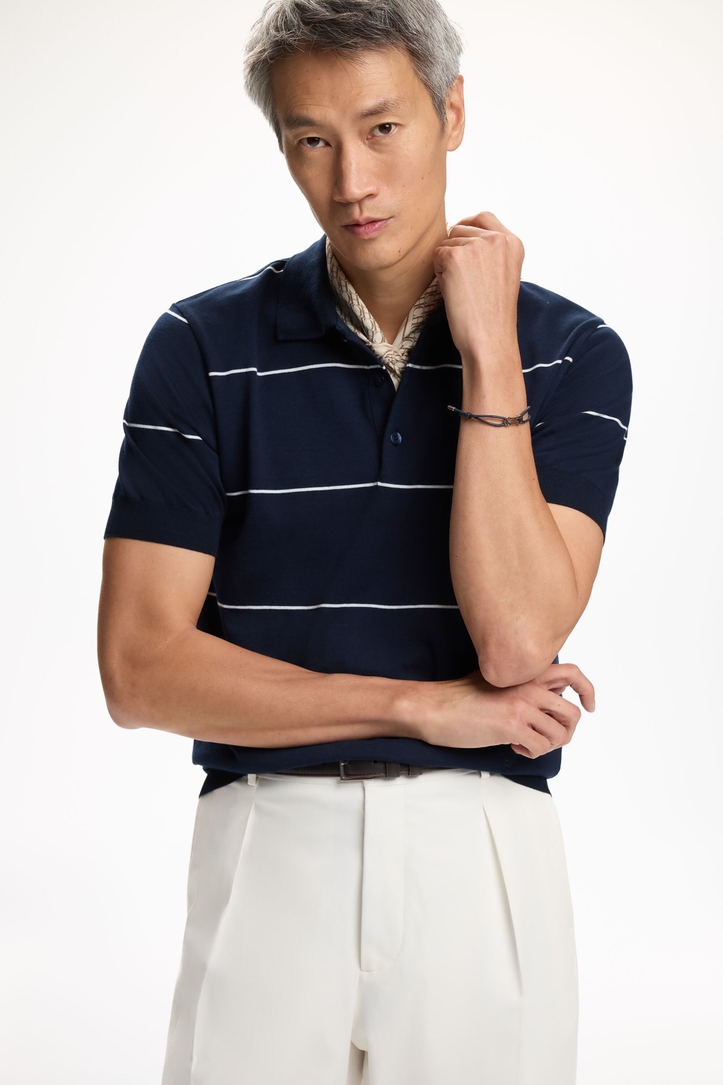 Striped Jersey Polo Shirt