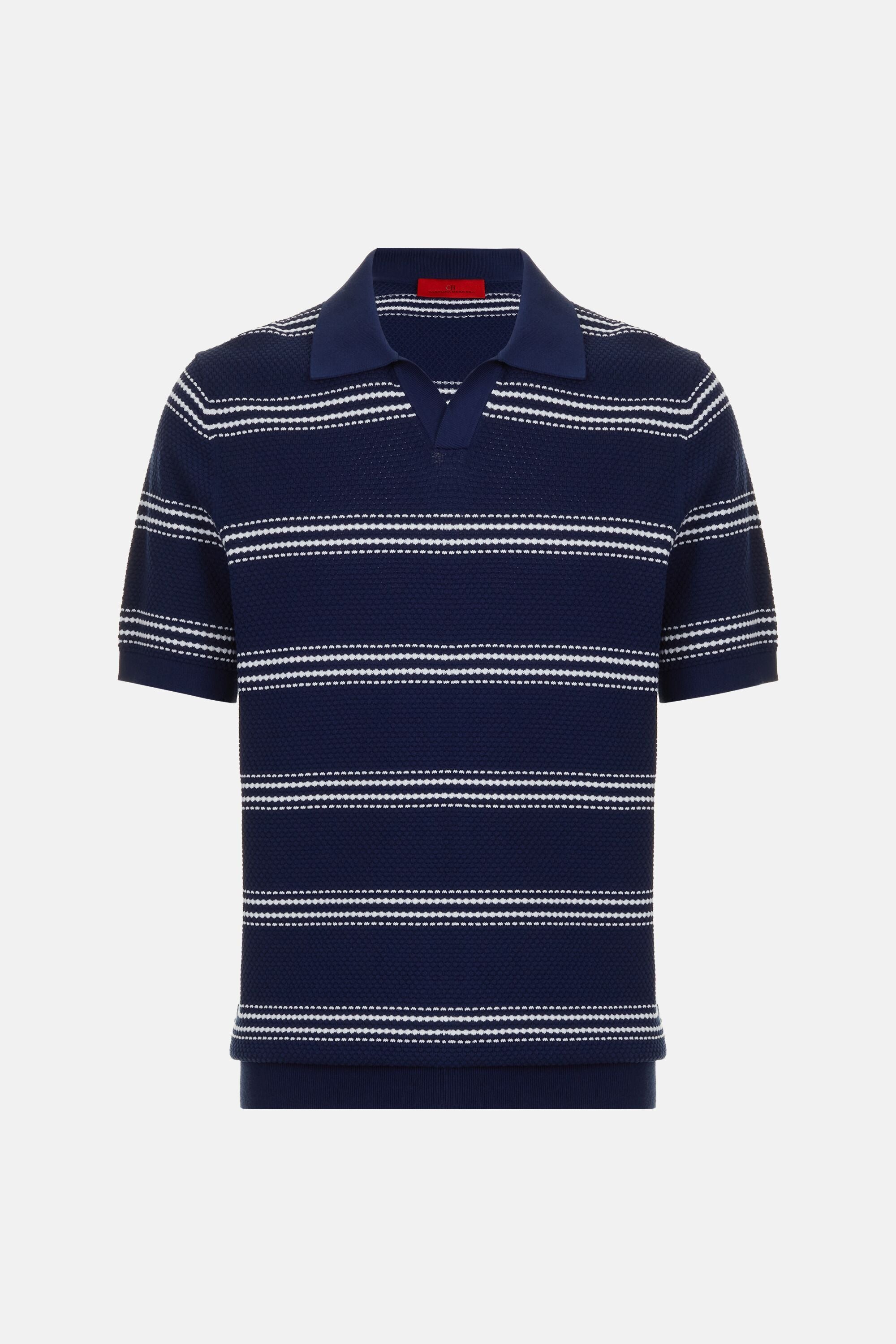 Striped Jersey Polo Shirt navy/ecru - CH Carolina Herrera United 