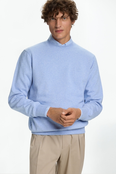 CH Embossed Mélange Sweatshirt - SKY BLUE