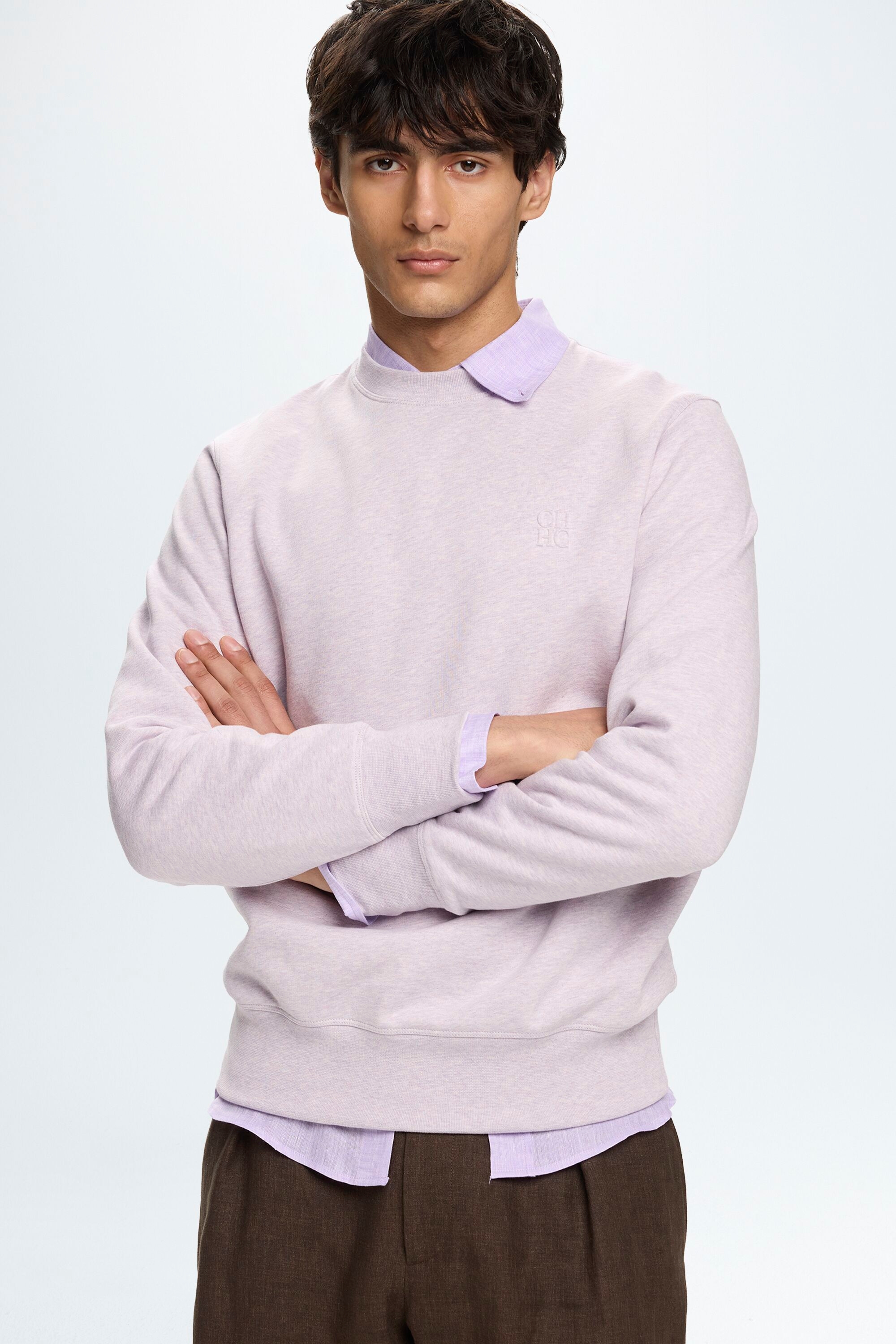 CH Embossed Mélange Sweatshirt - LAVENDER