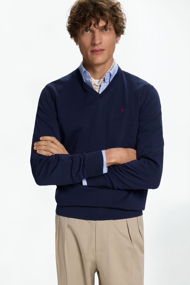 Gassed Cotton V-Neck Sweater